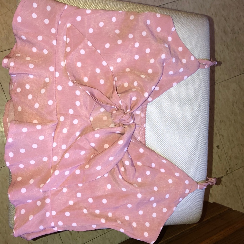Polka Dot Tie Front Cami Top